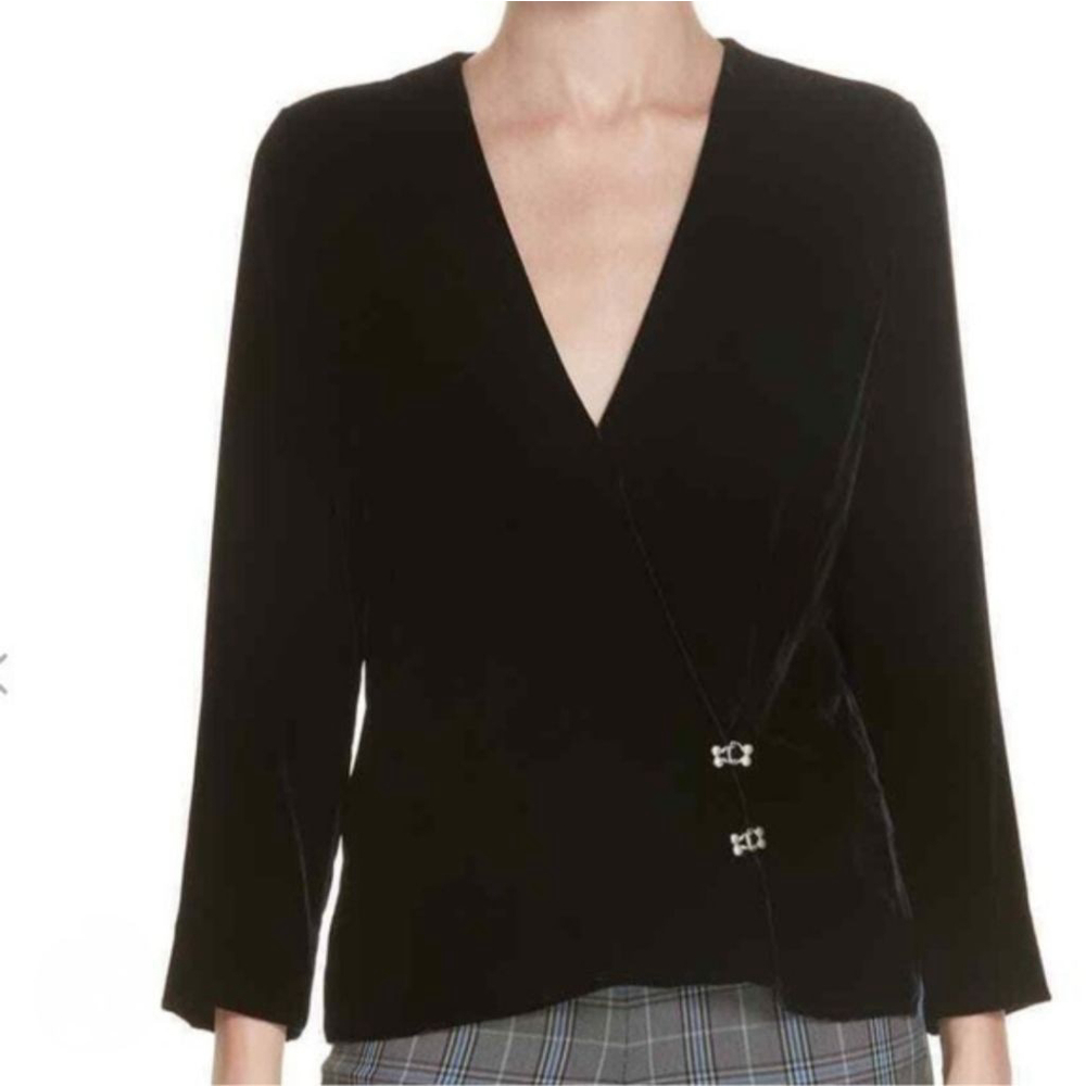 RAG & BONE $395 Orion Black Velvet Long Sleeve Top XS